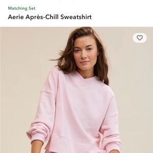 aerie Pastel Pink Cozy Crewneck Sweatshirt
